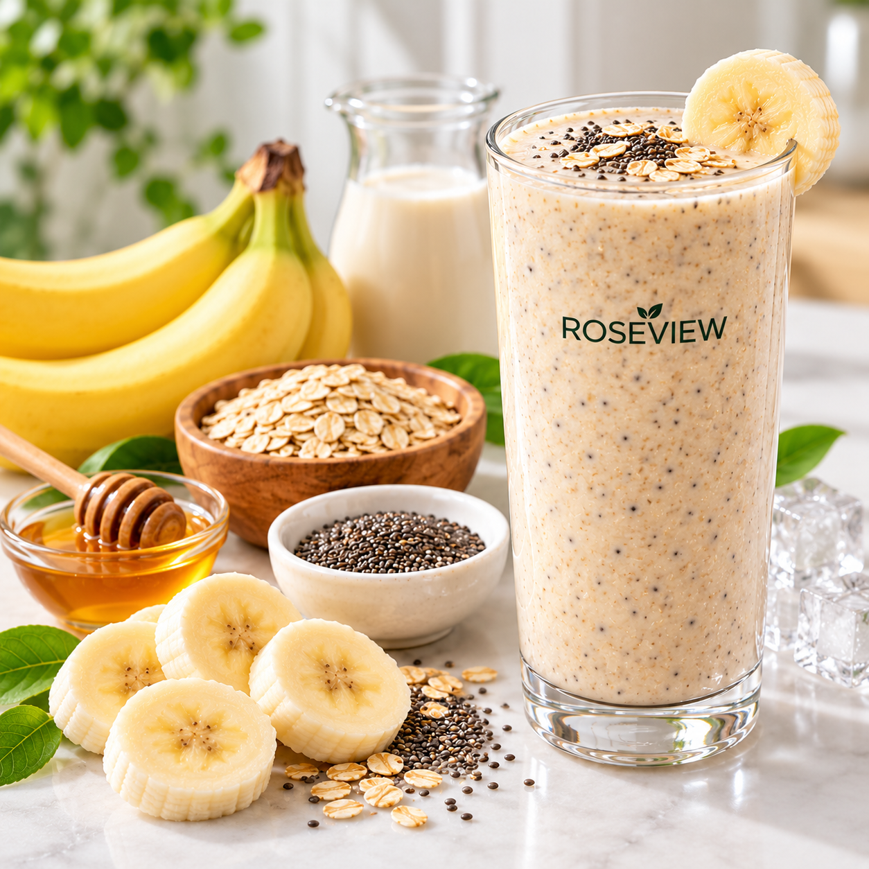 Banana Chia Seeds Smoothie: High-Protein Blend